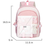 Phaoullzon Kawaii Backpack for Girls School Bookbag Cute Anime Backpacks with Pins and Pendant