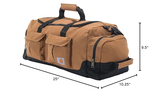 Carhartt 40L Utility Duffel, Heavy-Duty Gear Bag for Jobsite, Gym, & Travel, Duffel Bag (Carhartt Brown), 40L