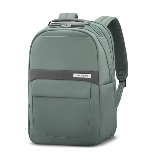 Samsonite Elevation Plus Backpack - Recyclex® RPET Body Fabric With Quick-Access Stash Pocket - Expands 1.5inches - AirTag™ Holder - Laptop Pouch - Cypress Green