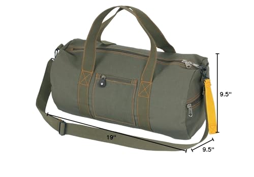 Rothco Canvas Equipment Duffle Bag – Travel & Gym Bag – Great for Storing Gear, Clothing, and More (Olive Drab, 19 Inches)