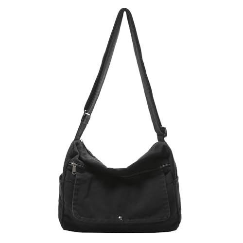 PRAGARI Canvas Messenger Bag for School Women Vintage Satchel Tote Handbag