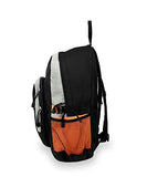 Everest Luggage Backpack with Dual Mesh Pocket, Orange/Gray/Black, Orange/Gray/Black, One Size