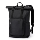 Fyvola Roll Top Laptop Backpacks for Men & Women, Anti-Theft Travel Backpack Fits 15.6-17.3 Inch Laptop, Water-Resistant Durable Computer Bag for Work, College & Daily Commute (Black)