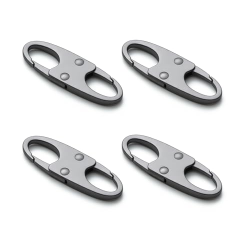 zelin Anti Theft Zipper Clips, Travel Essentials, Carabiner, 4Pcs Grey