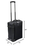 Preferred Nation 20 inch Folding Suitcase Luggage Carry On, Collapsible, packable, locking pull-up handle, in-line recess skate wheels.