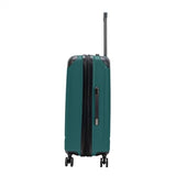 Flying Axis Collection Lightweight Hardside Expandable 8-Wheel Spinner Luggage, Midnight Turquoise, 24-Inch Checked