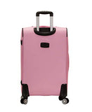 Rockland 5-Piece Softside Spinner Wheel Luggage Set, Pink, 5-Piece Set (14/29/24/28/32)