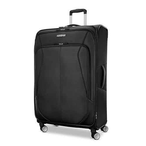 American Tourister 4 KIX 3.0 Checked-Large 28-Inch Spinner (Black)