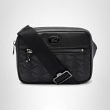 Lacoste Embossed Monogram Shoulder Bag, Black, One Size