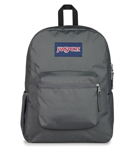 JanSport Cross Town Backpack - Simple Bag for Everyone with 1 Main Compartment, Front Utility Pocket - Premium Class Accessories - Smokey Grit