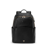 TUMI - Voyageur Raina Backpack - Women's Premium Leather Backpack - Everyday Bag with Phone Pocket & Laptop Compartment - Black, Light Gold Hardware