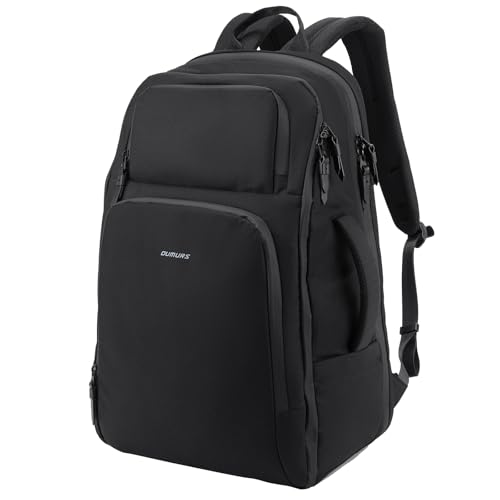 Oumurs Motorcycle Helmet Backpack for Long Travel with 30-40L Expandable Large Capacity Laptop Backpack Water-resistant Black 600D Polyester