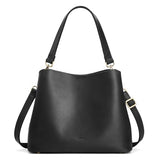 S-ZONE Leather Crossbody Bags for Women Shoulder Bag Multi Compartments Bucket Purses