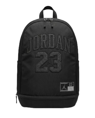 Nike Jordan 23 Jersey Backpack, 27L Capacity, Stylish Everyday Carry (Black/Black)