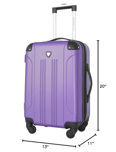 Travelers Club Chicago Hardside Expandable Spinner Luggage, Purple, 22" Carry-On