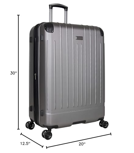 Kenneth Cole Reaction Flying Axis 28" Hardside Expandable 8-Wheel Spinner Check-Size Luggage, Silver