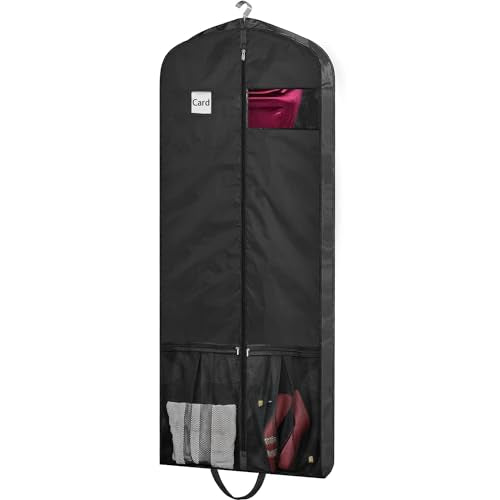 BH7STAR Dress Bags for Gowns Long, 65" Dress Garment Bags for Hanging Clothes, Dress Bags for Closet Storage and Traveling, Foldable Dress Cover