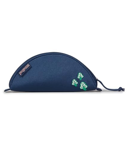 JanSport Luna Large Pouch – Padded Taco-Style Design with Main Zippered Compartment, Mushroom Embroidery
