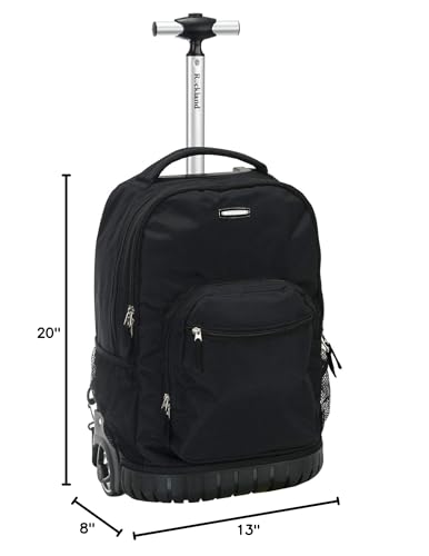Rockland Single Handle Rolling Backpack, Black, 19-Inch (R02-BLACK)