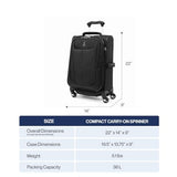 Travelpro Maxlite 5 Softside Expandable Luggage with 4 Spinner Wheels, Lightweight Suitcase, Men and Women, Ensign Blue, Compact Carry-on 20-Inch