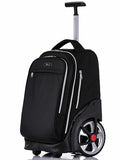 NEW TILAMI 19 inch Rolling Backpack Teens Rolling Backpack Cute Wheeled Laptop Backpack Bookbag Roller Travel Bag College, Black