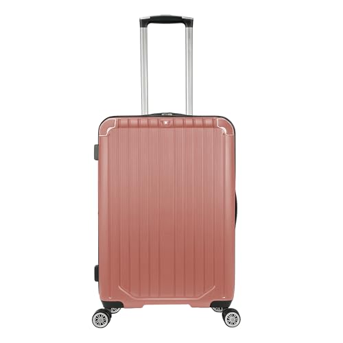 World Traveler Dejuno Beaumont 20-Inch Carry-On Lightweight Hardside Expandable Spinner Luggage - Rose Gold