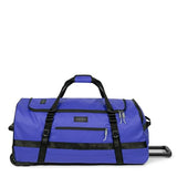 Eastpak Duffel Pack Wheel M – 60L Wheeled Duffel with Telescopic Handle, Convertible Backpack Straps, Weatherproof Finish & Gear Loops, Tarp Blue