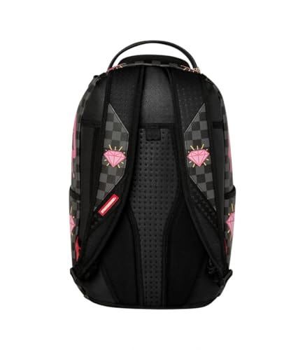 Sprayground Pink Panther Diamond Shark Backpack, 18x6x11.5 Inch, Pink, 100% PVC, Adjustable Straps, Laptop Compartment