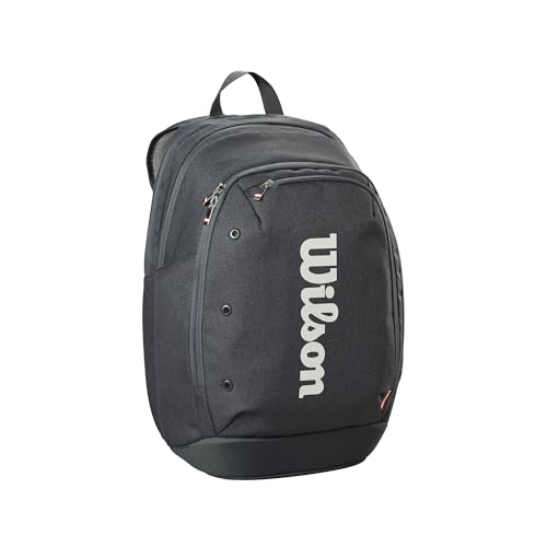 WILSON 2025 Tour Tennis Backpack - Black/White, Holds up to 2 Rackets