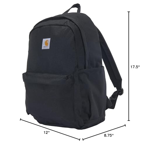 Carhartt 21L Laptop Backpack, Durable Water-Resistant Pack with Laptop Sleeve, Containts PFAS, Black