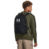 Under Armour unisex-adult Loudon Lite Backpack, (001) Black/Black/White, One Size