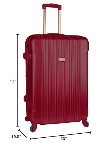kensie Women's Alma Hardside Spinner Luggage,Expandable, Japanese Carmine Red, 3 Piece Set (20/24/28)