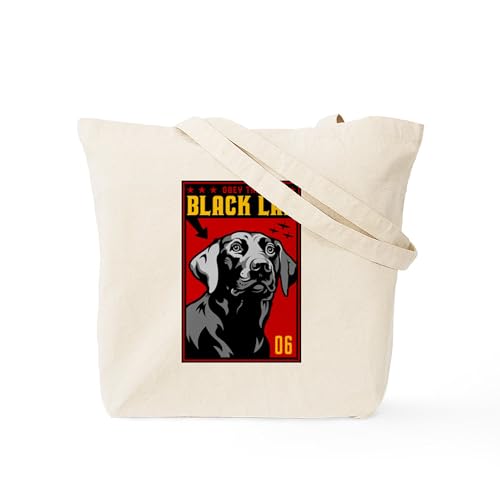 CafePress Obey The BLACK LAB! Tote Bag Natural Canvas Tote Bag, Reusable Shopping Bag