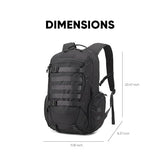 Fortune Edge 35L Tactical Backpack for Men, MOLLE Military Bug Out Bag, Waterproof Rucksack for Hiking with Hydration Port Black