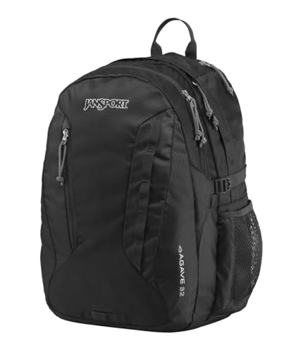 JanSport Agave Hiking Backpack - 32 Liter Daypack with Universal 3L Hydration System or 15 Inch Laptop Sleeve, Black