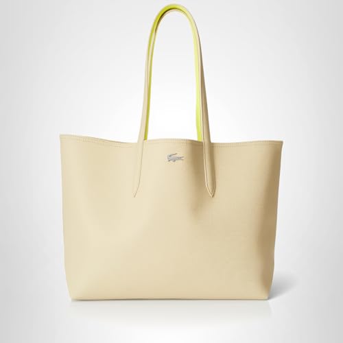 Lacoste Women's Anna Large Reversible Tote Bag, Soft Sage Yellow Elec, One Size