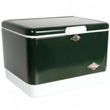 Coleman Vintage 54qt Steel Belted Cooler, Keeps Ice Up to 4 Days, 85-Can Capacity Hard Cooler with Drain & Have-A-Seat Lid