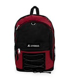Everest Two-Tone with Mesh Pockets Multipurpose Backpack, Burgundy/Black