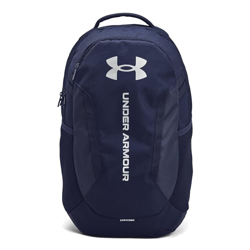 Under Armour Unisex-Adult Hustle 6.0 Backpack, (411) Midnight Navy/Midnight Navy/Metallic Silver, One Size Fits Most