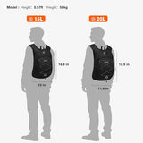 Bymontin Ultra-Light Soft Daypack 15L/20L, Cushioned Breathable Back Panel Backpack, Lightweight Packable Travel Backpack (Black, 15L)