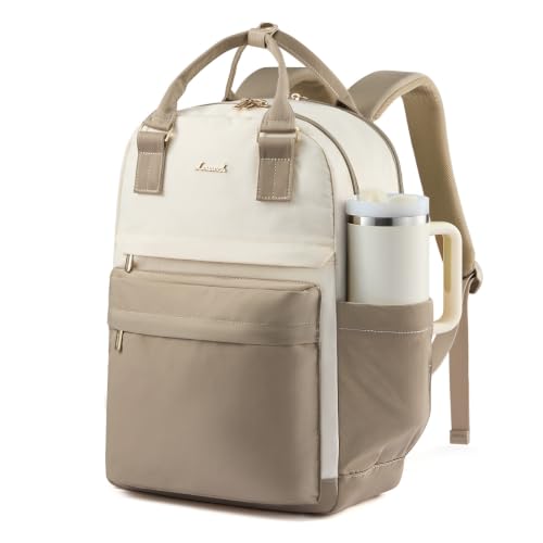 LOVEVOOK Laptop Backpack for Women with Giant Tumbler Holder Pocket, 15.6 inch Laptop Computer Bag Travel Backpack Purse, Waterproof Work Nurse Teacher Bag College School