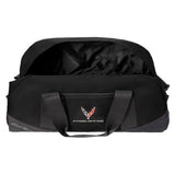 C8 Corvette Duffel Bag - Next Generation Eddie Bauer Travel Duffle with Cross Flags Logo (Black)