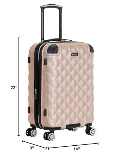 Kenneth Cole REACTION Diamond Tower Collection Lightweight Hardside Expandable 8-Wheel Spinner Travel Luggage, Rose Gold, 28-Inch Checked