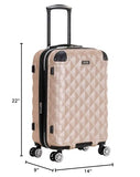 Kenneth Cole REACTION Diamond Tower Collection Lightweight Hardside Expandable 8-Wheel Spinner Travel Luggage, Rose Gold, 28-Inch Checked