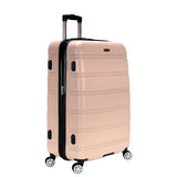 Rockland Melbourne Hardside Expandable Spinner Wheel Luggage, Champagne, Checked Large 28"