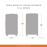 Briggs & Riley 28" Medium Trunk Spinner - Checked Luggage for Travel, Suitcases with Wheels, Hardside Rolling Bag for Men & Women, Self-Repairing Zipper - Torq Collection, Stealth Black