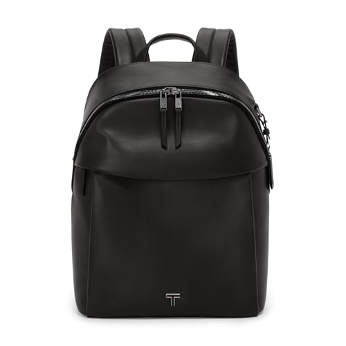 TUMI - Voyageur Holland Backpack - Leather Backpack for Women with Phone Pocket, Laptop Compartment & More - Stylish Travel & Everyday Backpack - Black, Gunmetal Hardware