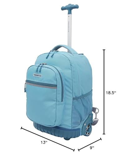 Travelers Club 18" Rolling Backpack with Shoulder Straps, Aqua