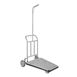 VEVOR Luggage Cart, 600 LBS Load Capacity, 3 Wheel Stainless Steel Bellman Cart, Valet Kart with Grey Carpeted Deck and Rubber Wheels, Ideal for Convention Centers, Hotels, Rental Properties, Silver