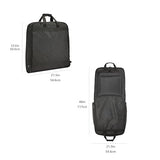 Amazon Basics 46" Premium Garment Bag for Travel, Suit Bag with Shoulder Strap for Suits and Dresses, 1680D Polyester Fabric, Exterior/Interior Pockets, Leather-reinforced Corners, Trifold, Black